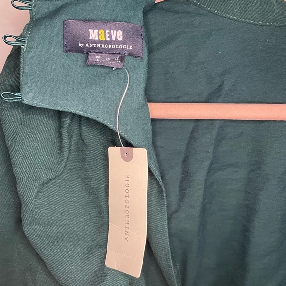 Anthropologie Maeve Open-Back Bow Blouse in Teal Green - Picture 14 of 16